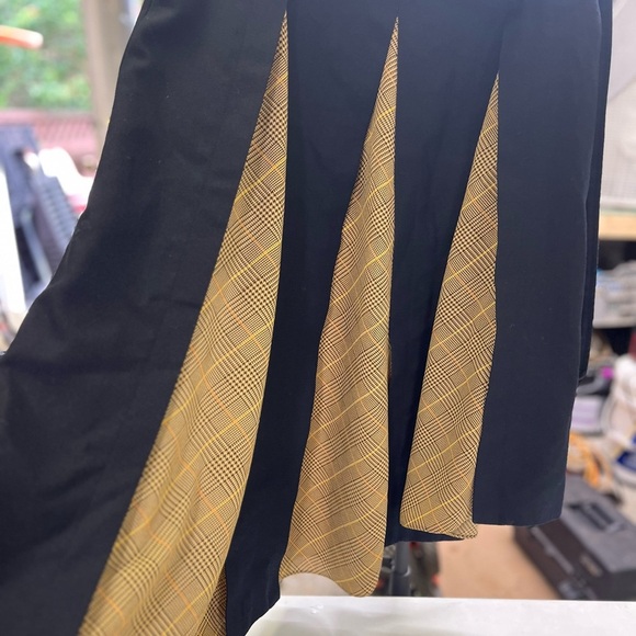 rokh Navy Scarf Insert Skirt Pleated Asymmetrical Midi - Picture 15 of 16